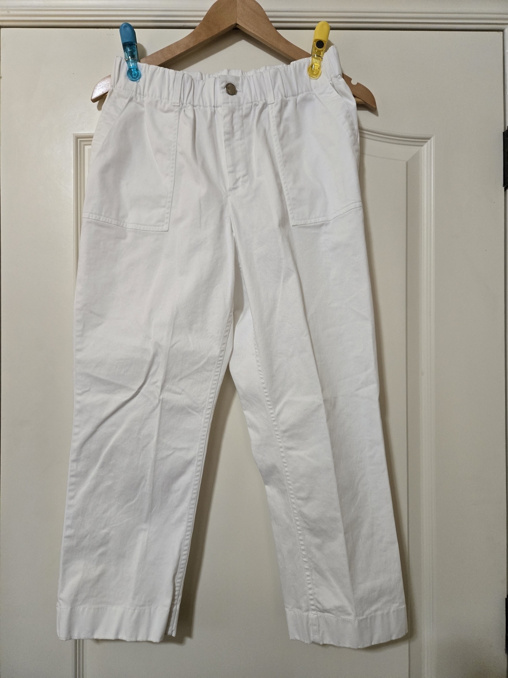 Joan Rivers White Straight-Leg Elastic Waist Pants
